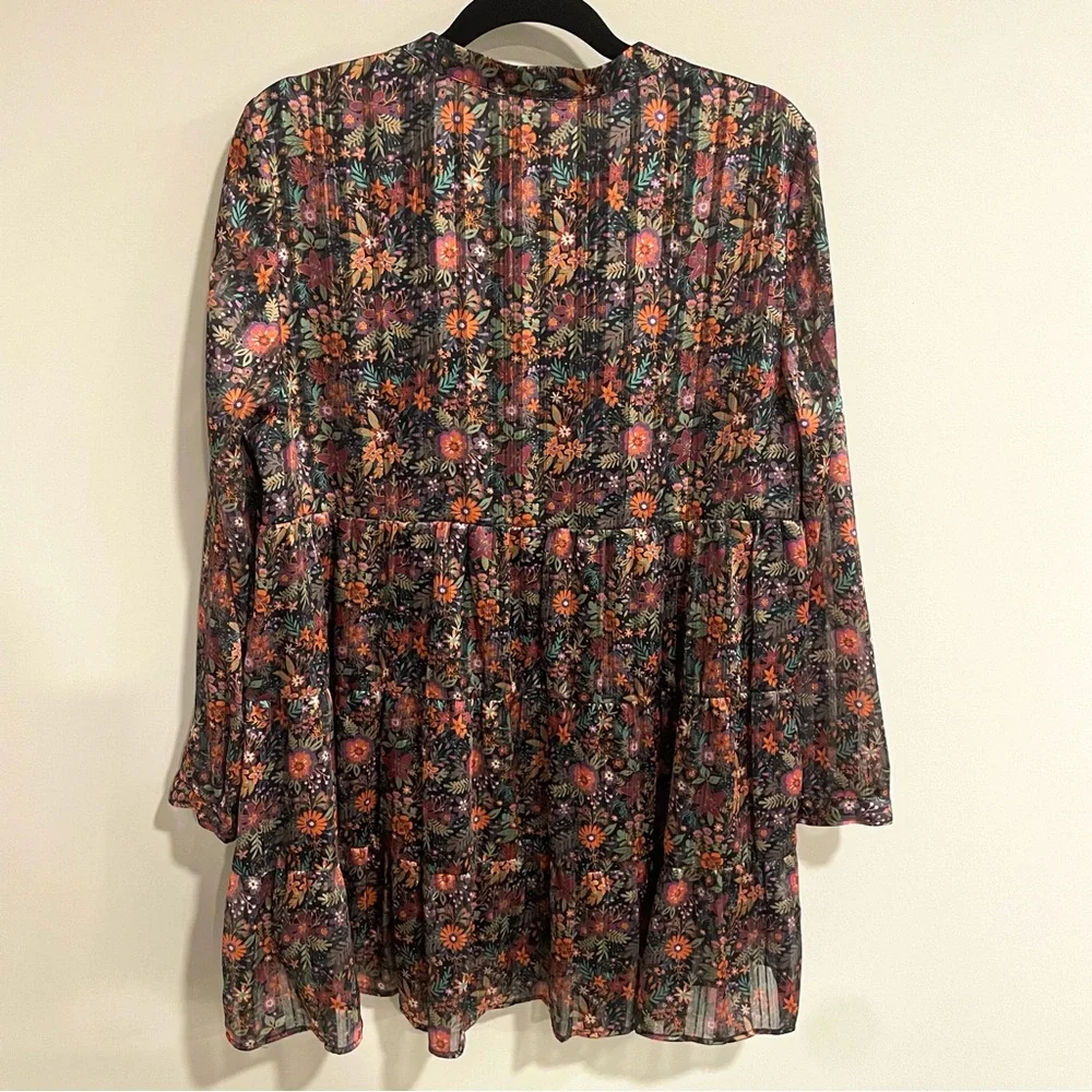 SOFT SURROUNDINGS Castille Floral Tunic Dress - Size Petite Large - Picture 11 of 16